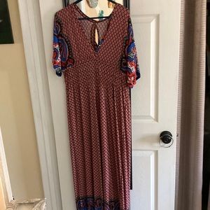 Maxi dress. Deep v neck. Way cuter on than on hanger!